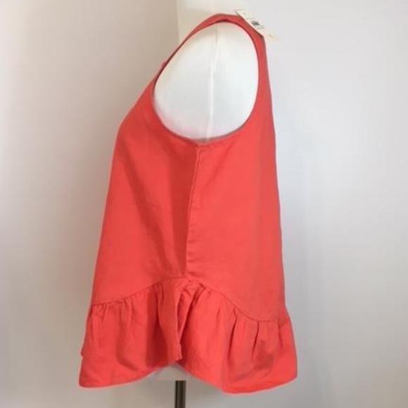 NWT Ann Taylor Coral Blaze Ruffle Swing Top - Picture 4 of 6